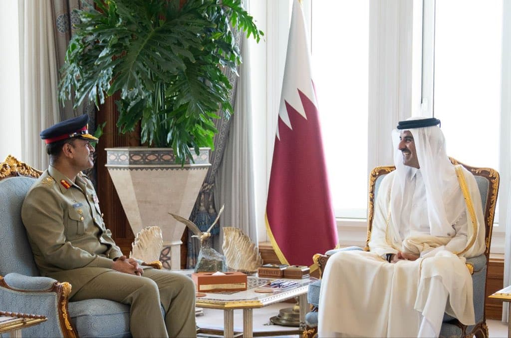 His Highness Sheikh Tamim bin Hamad Al Thani, Emir of the State of Qatar, received His Excellency General Syed Asim Munir, Commander of the Pakistani Army, and his accompanying delegation. During the meeting, they reviewed the bilateral relations between Qatar and Pakistan and ways of enhancing them, in addition to discussing the latest regional and international developments.
