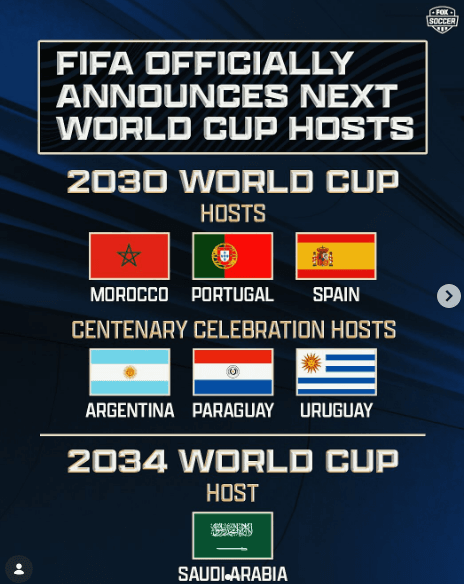 SPAIN CROWNS NEW FOOTBALL ERA AT METLIFE;2030 FIFA WORLD CUP CENTENARY TOURNAMENT IS SCHEDULED TO RUN FROM JUNE 8 TO JULY 21, 2030, MARKING THE FIRST TIME A WORLD CUP WILL SPAN SIX COUNTRIES ACROSS THREE DIFFERENT CONTINENTS