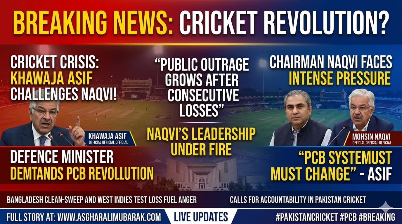 Cricket team failures, public anger: Khawaja Asif challenges Mohsin Naqvi to bring a ‘revolution’ in PCB